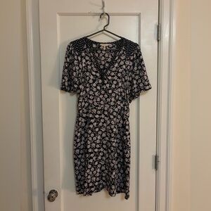 Silk floral dress from Rebecca Taylor in navy and pink